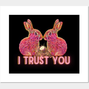 cute rabbit in love Posters and Art